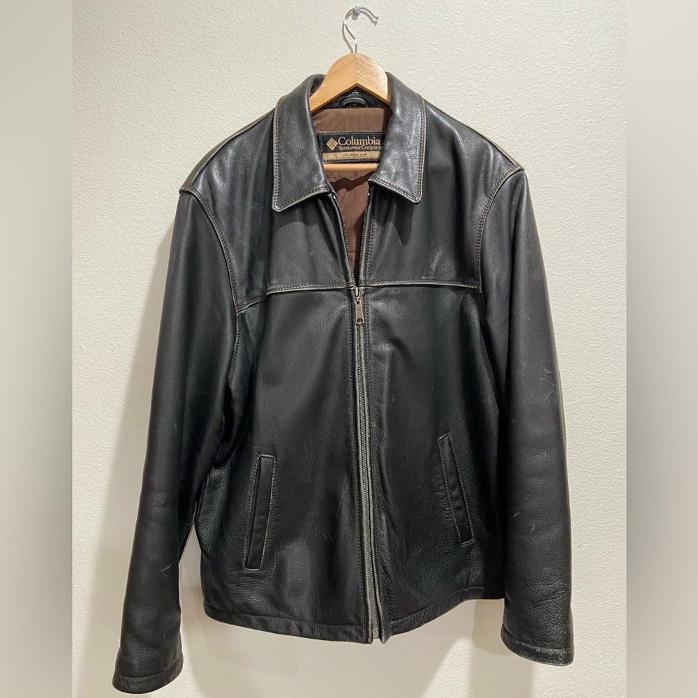 Columbia Men's Black Leather Jacket